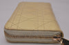 Authentic Christian Dior Cannage Enamel Long Wallet Purse White CD 9390I
