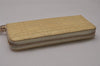 Authentic Christian Dior Cannage Enamel Long Wallet Purse White CD 9390I