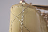 Authentic Christian Dior Cannage Enamel Long Wallet Purse White CD 9390I