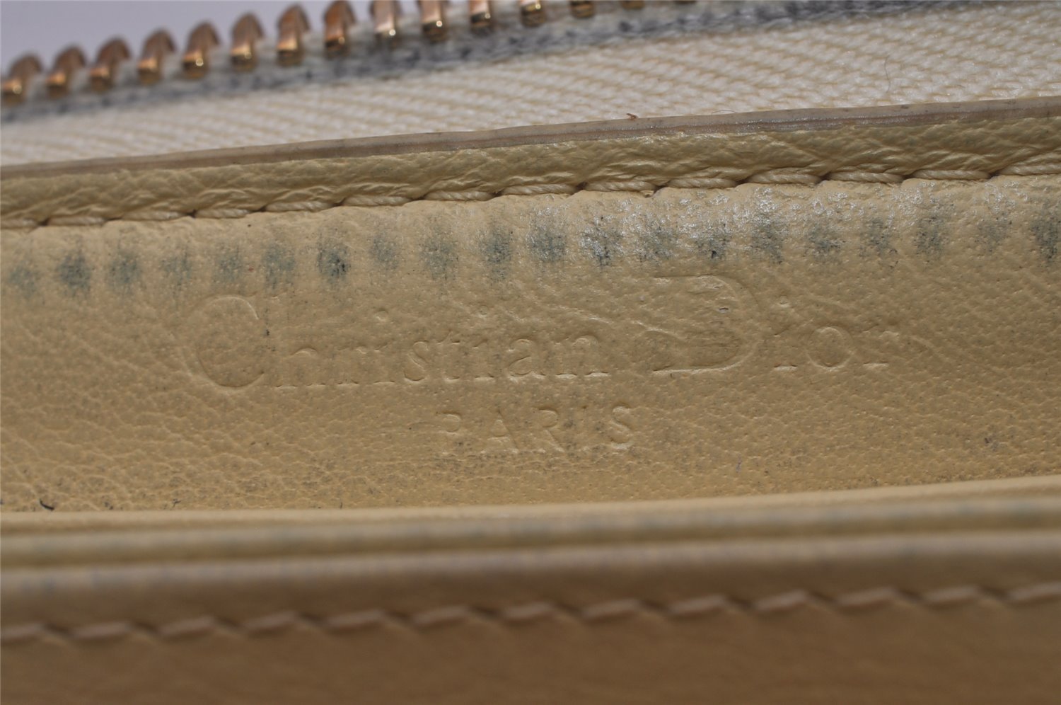 Authentic Christian Dior Cannage Enamel Long Wallet Purse White CD 9390I