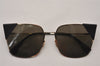 Authentic FENDI Vintage Cat Eye Type Sunglasses Titanium CS3 Black 9391I