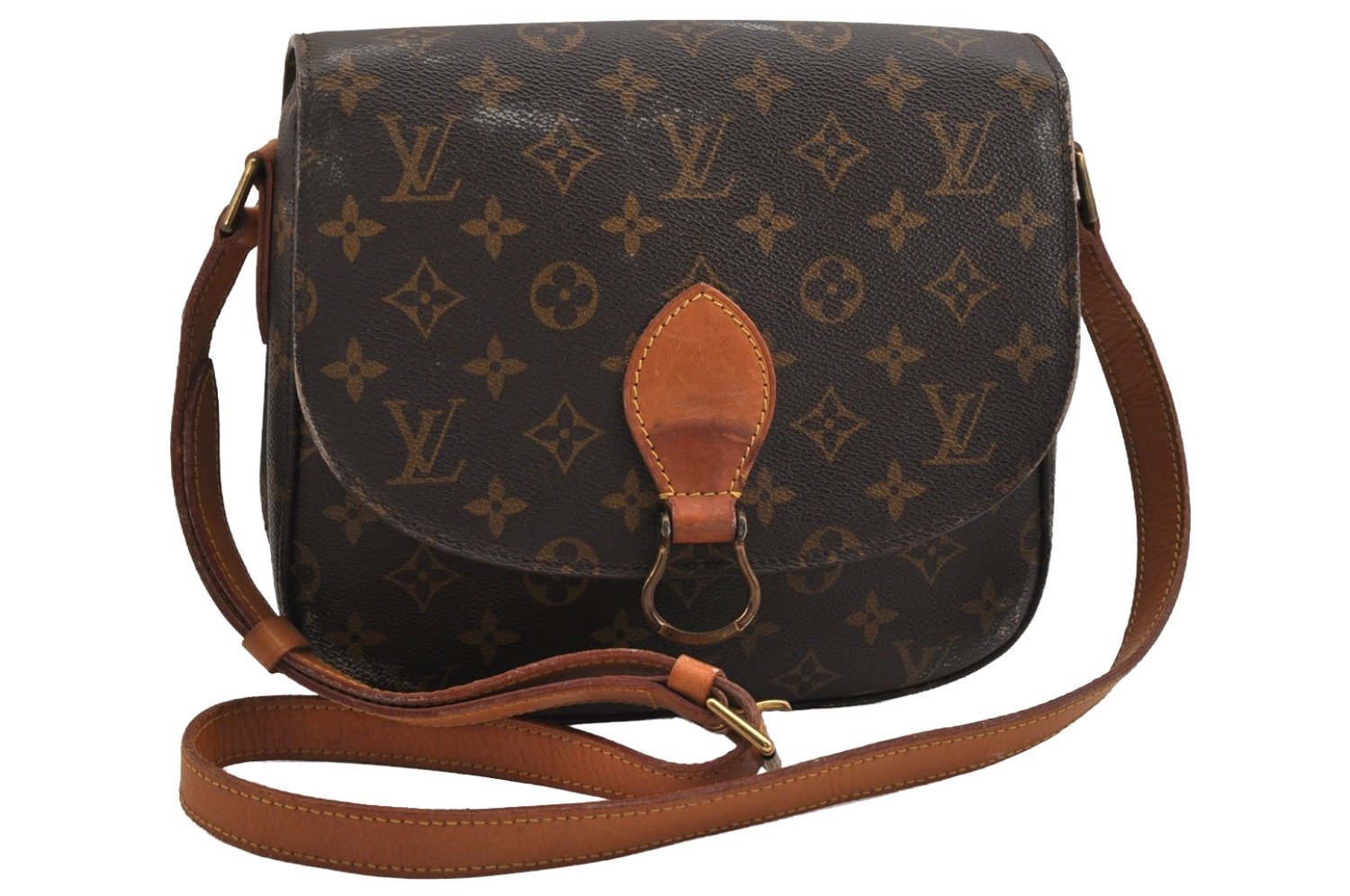 Authentic Louis Vuitton Monogram Saint Cloud GM M51242 Shoulder Cross Bag 9391J