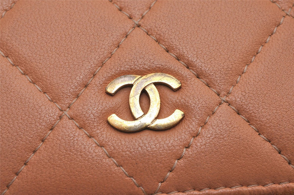 Authentic CHANEL Calf Skin Matelasse Long Wallet Purse CC Logo Beige 9392I