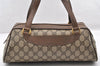 Authentic GUCCI Vintage Hand Boston Bag GG PVC Leather Brown Junk 9393I