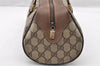 Authentic GUCCI Vintage Hand Boston Bag GG PVC Leather Brown Junk 9393I