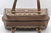 Authentic GUCCI Vintage Hand Boston Bag GG PVC Leather Brown Junk 9393I