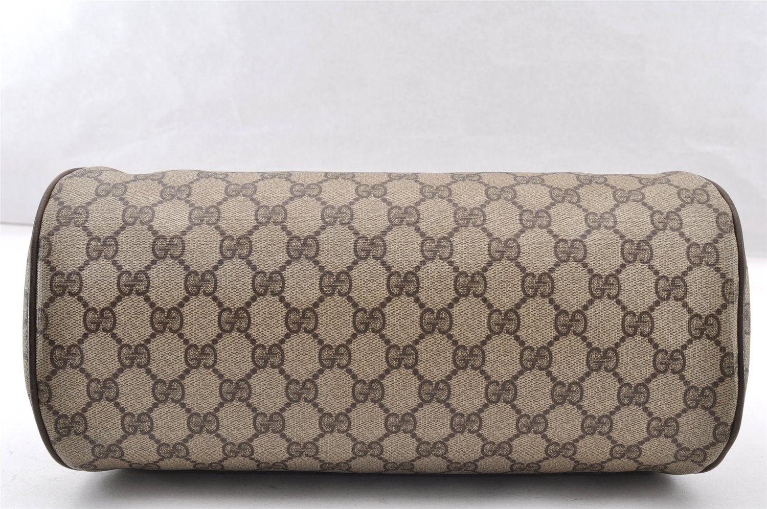 Authentic GUCCI Vintage Hand Boston Bag GG PVC Leather Brown Junk 9393I