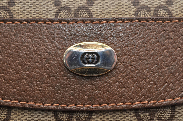 Authentic GUCCI Vintage Hand Boston Bag GG PVC Leather Brown Junk 9393I