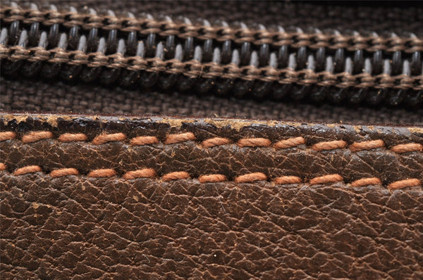 Authentic GUCCI Vintage Hand Boston Bag GG PVC Leather Brown Junk 9393I