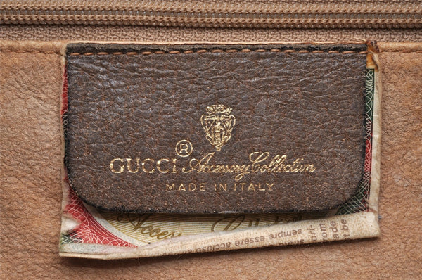 Authentic GUCCI Vintage Hand Boston Bag GG PVC Leather Brown Junk 9393I