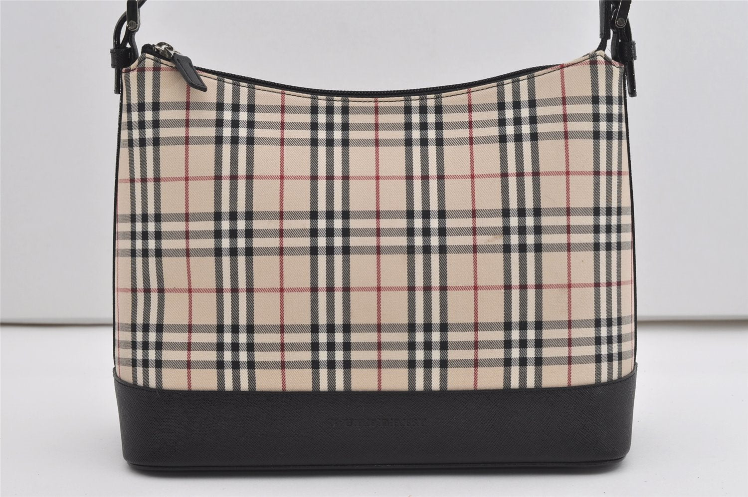 Authentic BURBERRY Nova Check Shoulder Hand Bag Purse Canvas Leather Beige 9394I