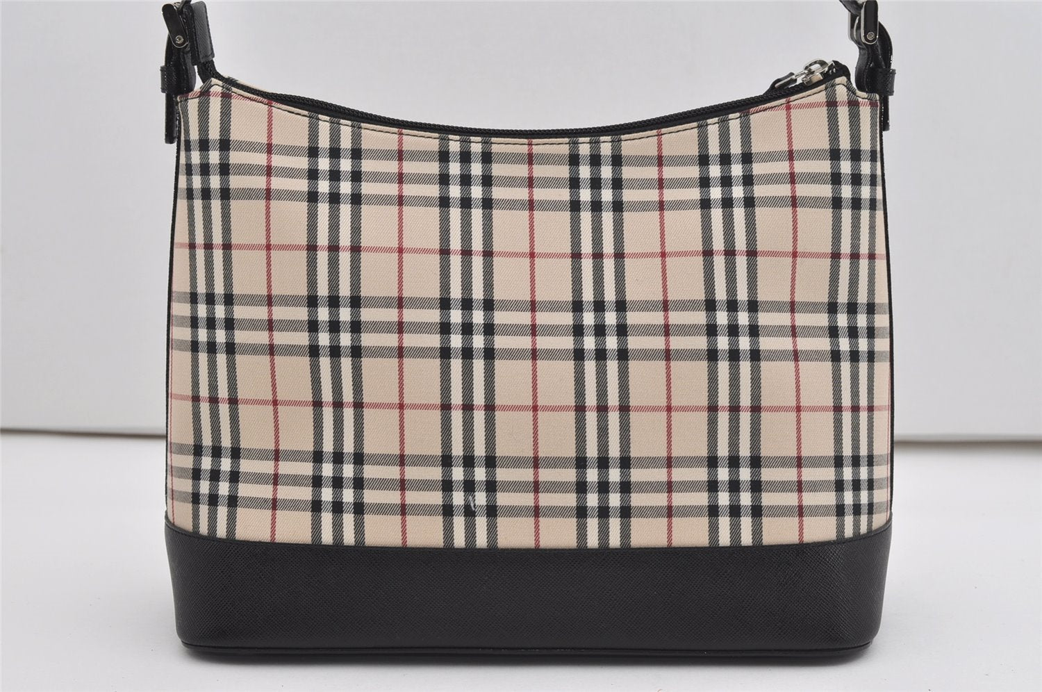 Authentic BURBERRY Nova Check Shoulder Hand Bag Purse Canvas Leather Beige 9394I