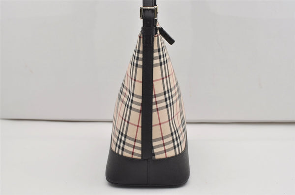 Authentic BURBERRY Nova Check Shoulder Hand Bag Purse Canvas Leather Beige 9394I
