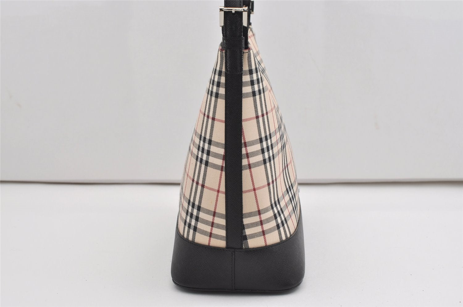 Authentic BURBERRY Nova Check Shoulder Hand Bag Purse Canvas Leather Beige 9394I