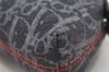 Authentic Christian Dior Trotter Cosmetic Pouch Purse Denim Leather Navy 9395I