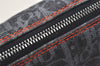 Authentic Christian Dior Trotter Cosmetic Pouch Purse Denim Leather Navy 9395I