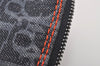 Authentic Christian Dior Trotter Cosmetic Pouch Purse Denim Leather Navy 9395I