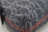 Authentic Christian Dior Trotter Cosmetic Pouch Purse Denim Leather Navy 9395I