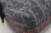 Authentic Christian Dior Trotter Cosmetic Pouch Purse Denim Leather Navy 9395I