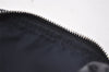 Authentic Christian Dior Trotter Cosmetic Pouch Purse Denim Leather Navy 9395I