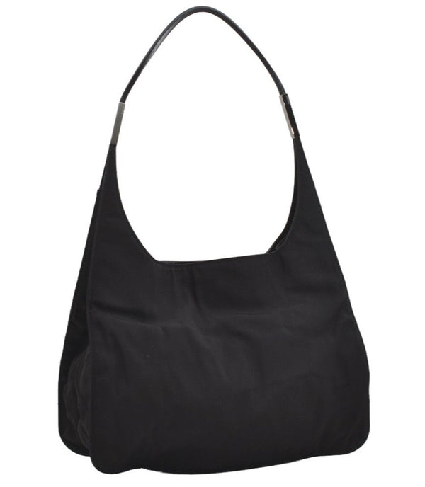 Authentic GUCCI Vintage Shoulder Hand Bag Nylon Leather 0013167 Black  9397I