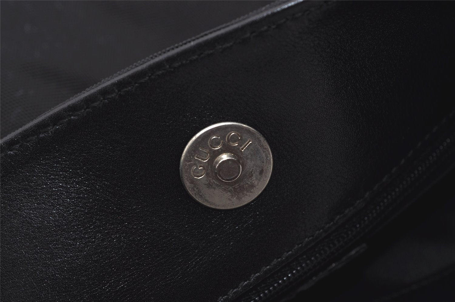 Authentic GUCCI Vintage Shoulder Hand Bag Nylon Leather 0013167 Black  9397I