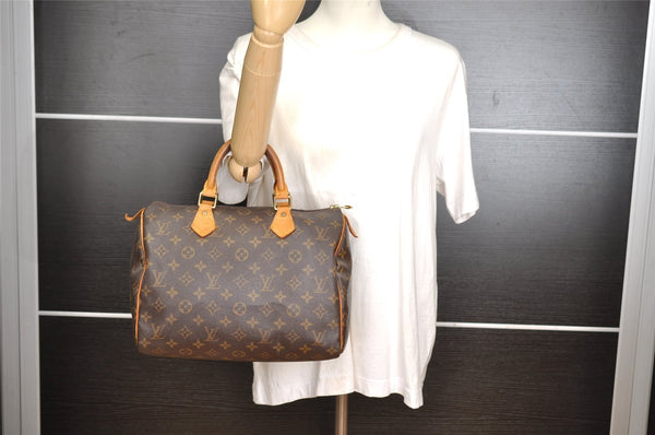 Authentic Louis Vuitton Monogram Speedy 30 Hand Boston Bag M41526 LV 9398I