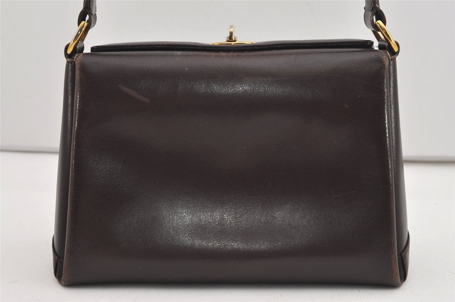 Authentic GUCCI Vintage Shoulder Hand Bag Purse Leather Brown 9399I