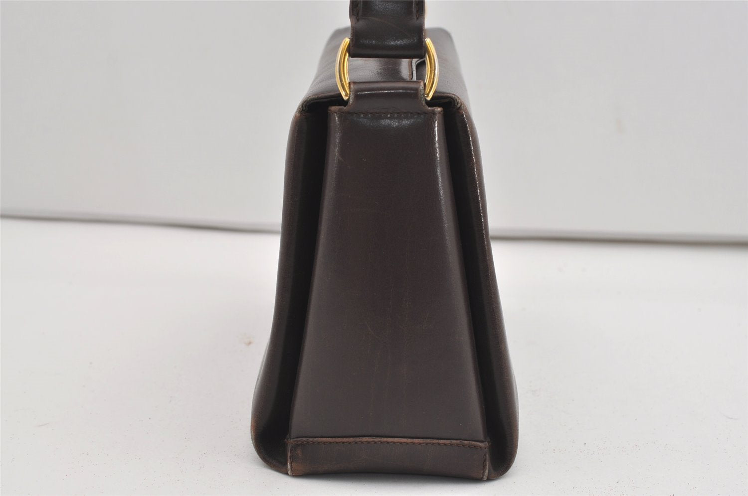 Authentic GUCCI Vintage Shoulder Hand Bag Purse Leather Brown 9399I