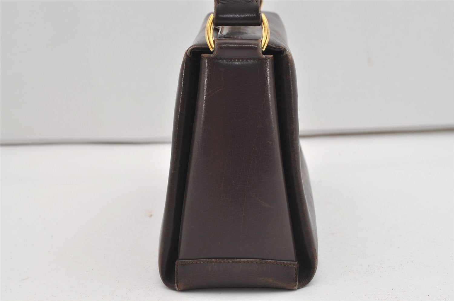 Authentic GUCCI Vintage Shoulder Hand Bag Purse Leather Brown 9399I