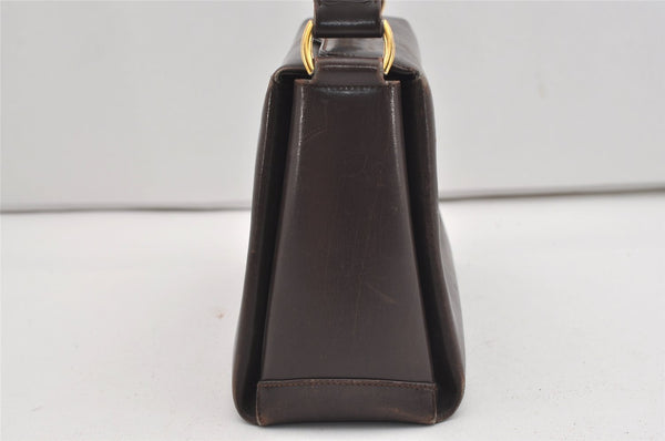 Authentic GUCCI Vintage Shoulder Hand Bag Purse Leather Brown 9399I