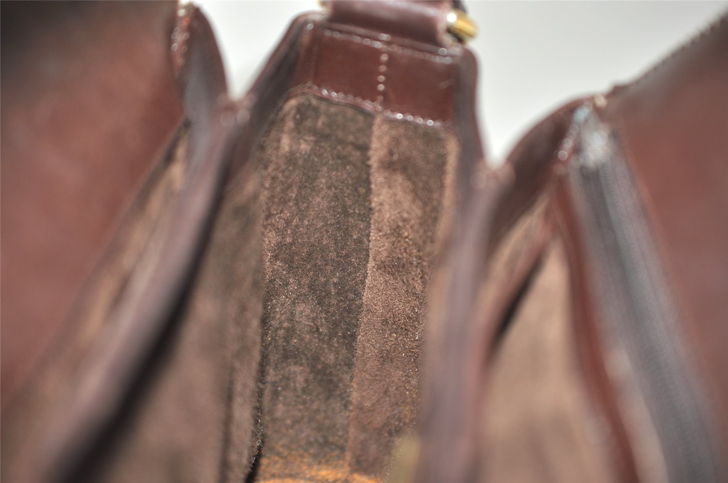 Authentic GUCCI Vintage Shoulder Hand Bag Purse Leather Brown 9399I