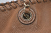 Authentic TORY BURCH Vintage Marion Chain Shoulder Tote Bag Leather Brown 9400I