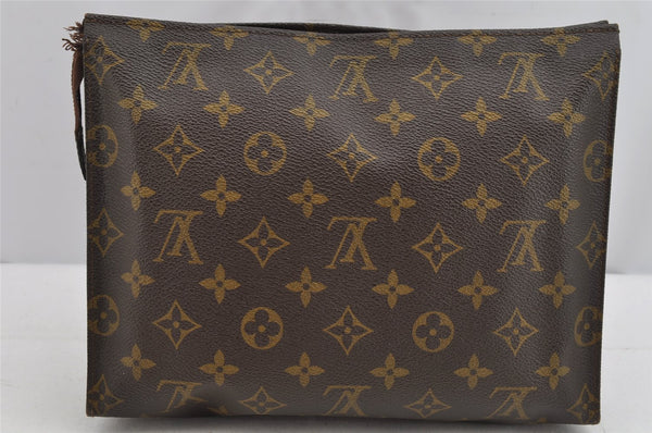 Auth Louis Vuitton Monogram Poche Toilette 26 Cosmetics Pouch Old Model LV 9400J