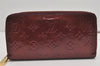 Authentic Louis Vuitton Vernis Zippy Wallet Long Purse Wine Red M91536 LV 9401I