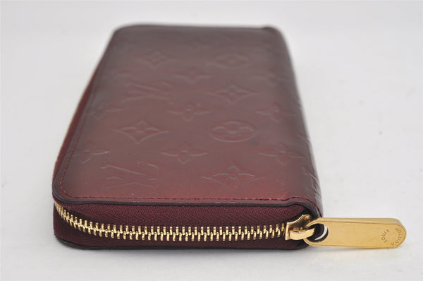 Authentic Louis Vuitton Vernis Zippy Wallet Long Purse Wine Red M91536 LV 9401I