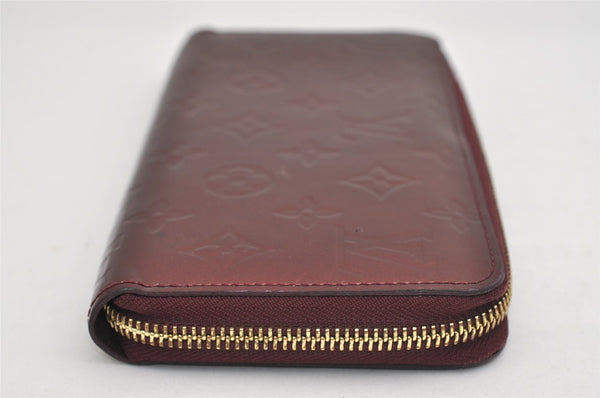 Authentic Louis Vuitton Vernis Zippy Wallet Long Purse Wine Red M91536 LV 9401I