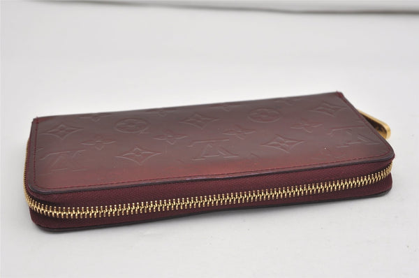 Authentic Louis Vuitton Vernis Zippy Wallet Long Purse Wine Red M91536 LV 9401I