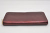 Authentic Louis Vuitton Vernis Zippy Wallet Long Purse Wine Red M91536 LV 9401I