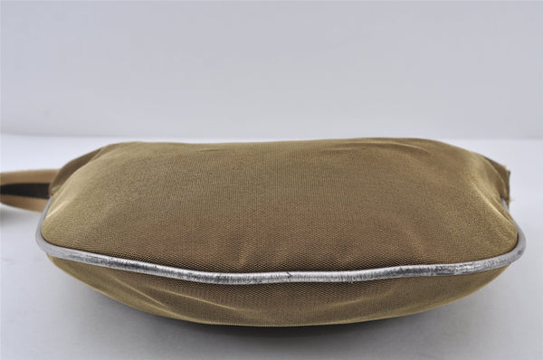 Authentic GUCCI Sherry Line Shoulder Bag Purse Nylon Leather 0014181 Gold 9402I