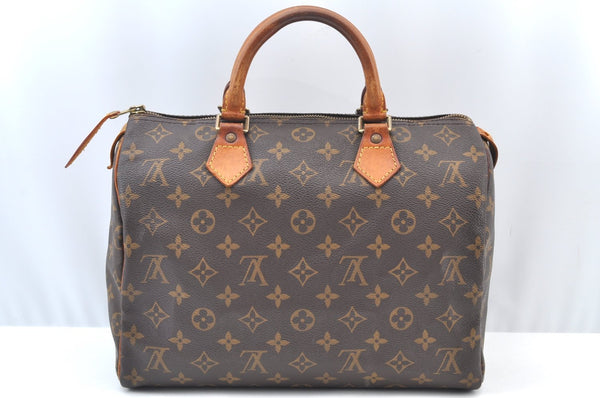 Authentic Louis Vuitton Monogram Speedy 30 Hand Boston Bag M41526 LV 9403H