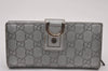 Authentic GUCCI Guccissima Abbey Long Wallet GG Leather 154256 Silver 9403I