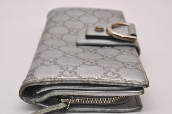 Authentic GUCCI Guccissima Abbey Long Wallet GG Leather 154256 Silver 9403I