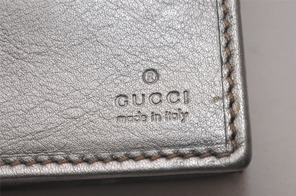 Authentic GUCCI Guccissima Abbey Long Wallet GG Leather 154256 Silver 9403I