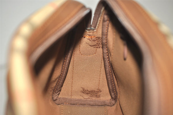 Authentic BURBERRY Nova Check Shoulder Cross Body Bag Canvas Leather Beige 9403J