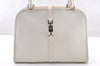 Authentic GUCCI Jackie Vintage Hand Bag Purse Leather 0021071 White 9404I