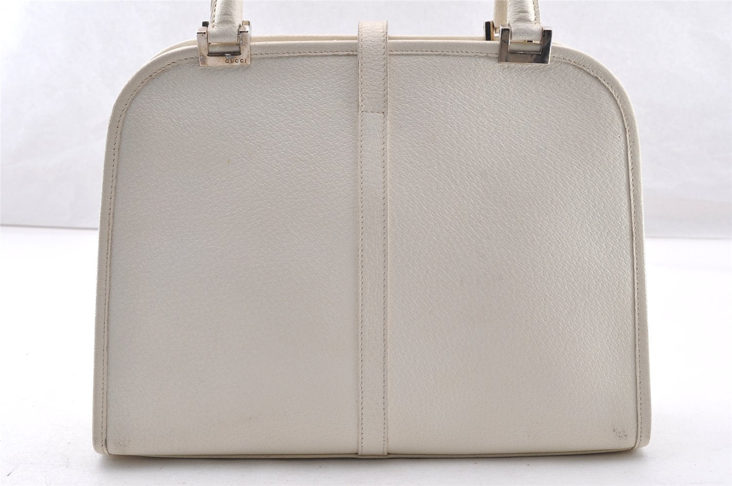 Authentic GUCCI Jackie Vintage Hand Bag Purse Leather 0021071 White 9404I