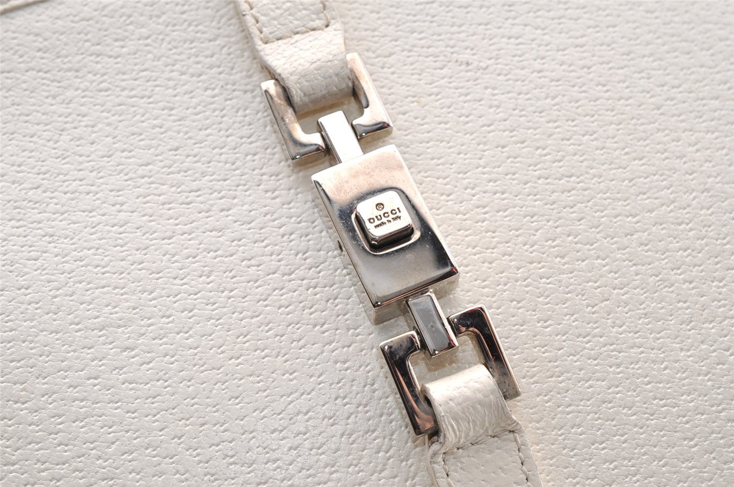 Authentic GUCCI Jackie Vintage Hand Bag Purse Leather 0021071 White 9404I