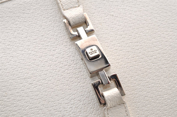 Authentic GUCCI Jackie Vintage Hand Bag Purse Leather 0021071 White 9404I