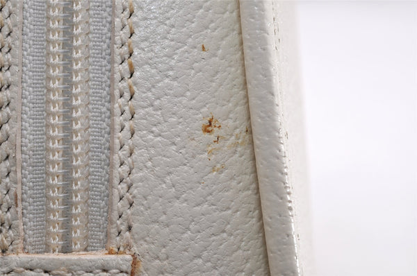 Authentic GUCCI Jackie Vintage Hand Bag Purse Leather 0021071 White 9404I